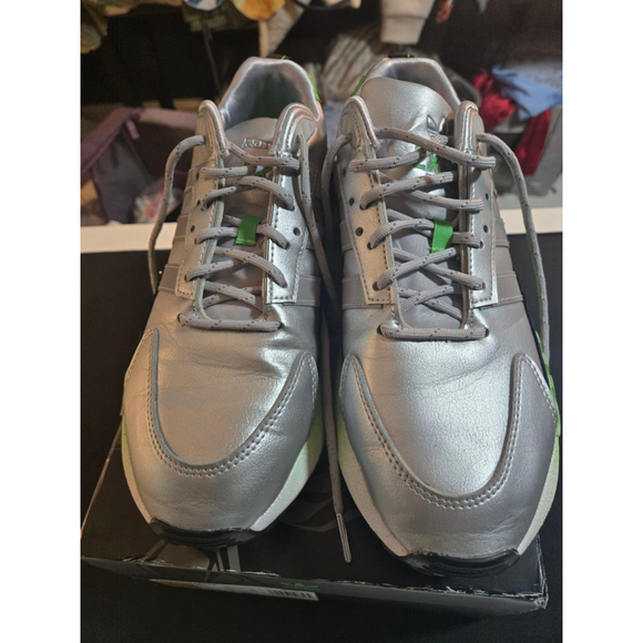 Men's Adidas x Kawasaki ZX22 Sneakers US 8.5 Silver Green Black - Picture 2 of 10